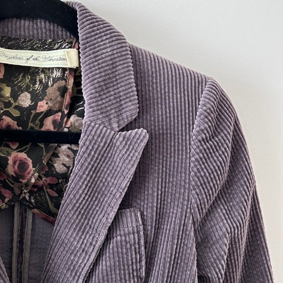 Anthropologie Daughters of the Liberation Cotton Corduroy Gray Bromsgrove Blazer - Picture 5 of 16